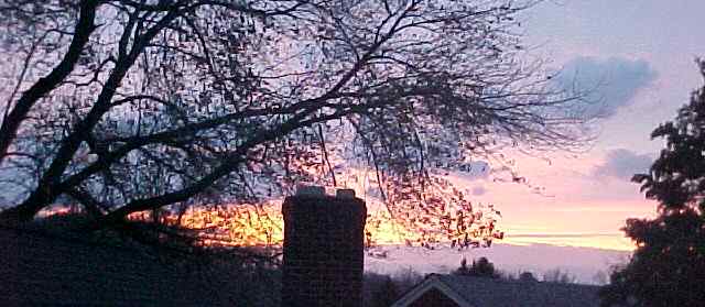 November 2003, sunrise from my home office window as a write these words (c) Arnaldo Lerma