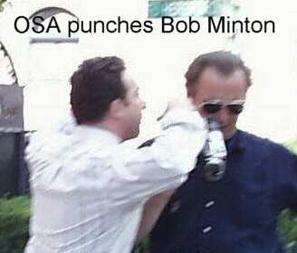 Scientology osa frank offman punching RObert Minton in boston, USA