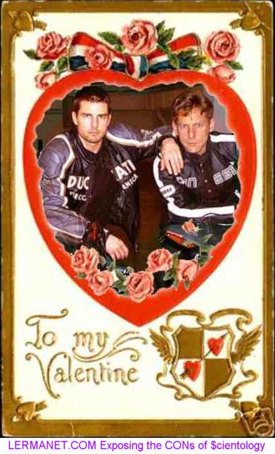 David Miscavige and Tom Cruise Valentine's day card