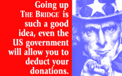 photo of Uncle Sam 'saying going up the bridge is such a good idea even the US goverment will allow you to deduct your donations'