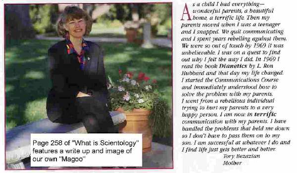 Picture of my friend and Ex-Scientologist Tory Bezazian - maiden name Tory Christman from page 258 of What Is Scientology, this image is (c) by Scientology