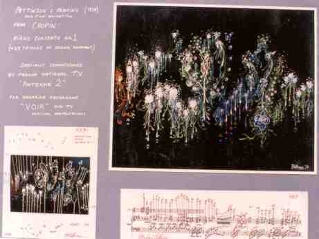 The Musical Galaxy 1990 chopin pic is a visual analysis of 30 seconds of Chopin's 1st piano concerto. 1978 (c)  Michael Pattinson