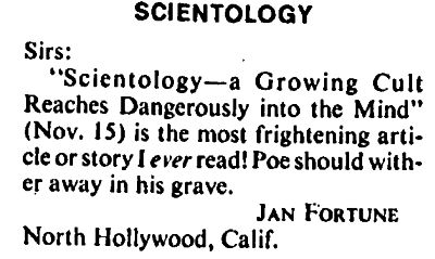 Scientology, a growing cult reaches dangerously into the mind is the most frightening article or story i have ever read