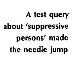 a test query about supressive persons made the needle jump